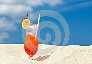 Cool drink in scorching desert photo