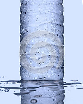 Cool drinking water bottle close up