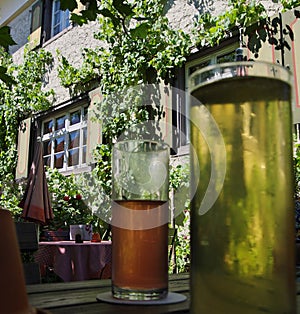 Cool drinks in the beer garden