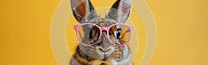 Cool Easter Bunny with Pink Sunglasses: A Funny Holiday Greeting Card Animal Concept