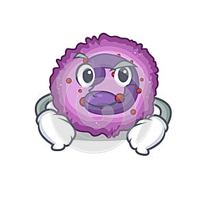 Cool eosinophil cell mascot character with Smirking face