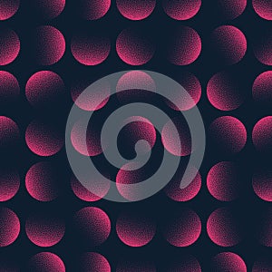 Cool Faded Circles Seamless Pattern Trendy Vector Pink Black Abstract Background