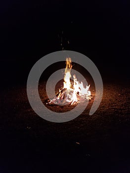 Cool fall evenings enjoying campfires photo