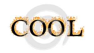 Cool fire text effect white isolated background