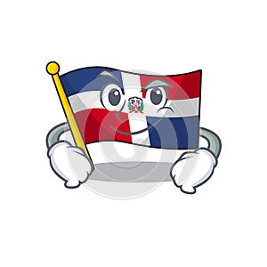 Cool flag dominican republic mascot character with Smirking face