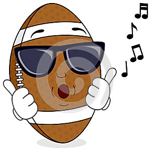 Cool Football Whistling with Sunglasses