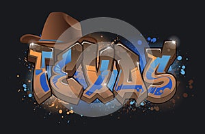 A Cool Genuine Wildstyle Graffiti Name Design - Texas