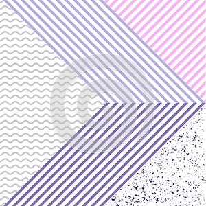 Cool geometric backgrounds for your design in violet. Applicable for Banners, Placards, Posters, Flyers etc. Stock vector.