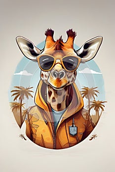 Cool giraffe illustration