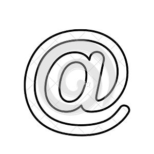 Gmail at sign/symbol in white background photo