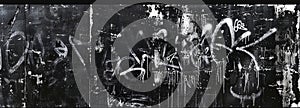 Cool grungy y2k graffity negative photocopy effect isolated on black. Ai generative.