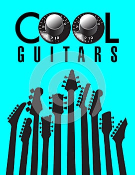 Cool guitars graphic with lots of guitar necks.