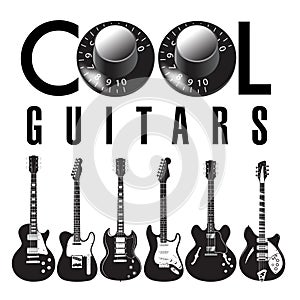 Cool guitars graphic with lots of guitars