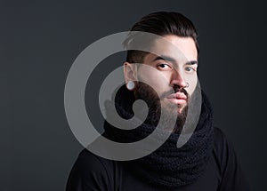 Cool guy with beard and piercings