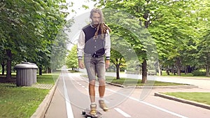 Cool guy on his longboard skate