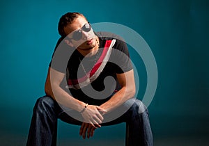 Cool guy wearing sunglasses