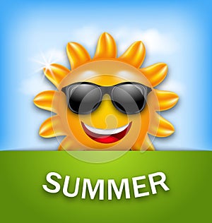 Cool Happy Summer Sun in Sunglasses