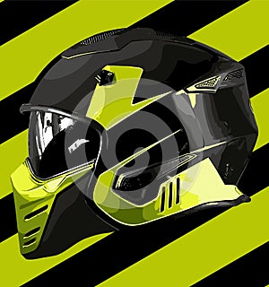 cool helmet side view vector template black color