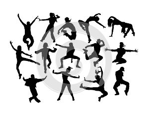 Cool Hip Hop Dancer Silhouettes photo