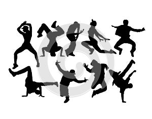 Cool Hip Hop Dancing Silhouettes, art vector design