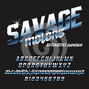 Cool italic typeface SAVAGE motors