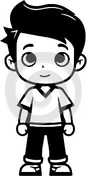 Cool Kid: Trendy Boy Vector White Background