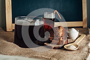 Cool leavened yeast drink from Russia