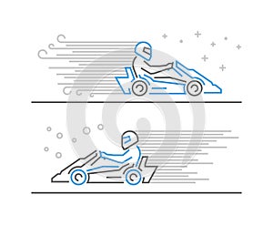 Cool line go kart and karting symbol