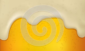 Cool liquid drink.Vector illustration of realistic light or dark beer