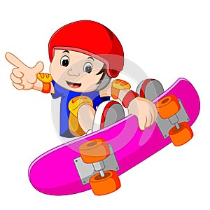 Cool Little Skateboard Guy Doing an Extreme Stunt