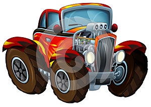 Cool looking cartoon hod rod isolated illustration