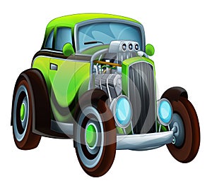 Cool looking cartoon hot rod isolated illustration