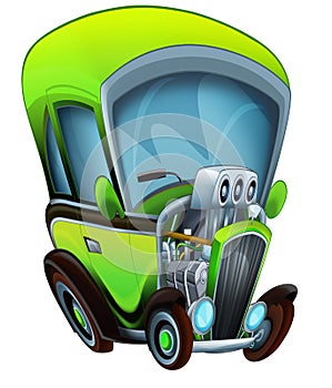 Cool looking cartoon hot rod isolated illustration