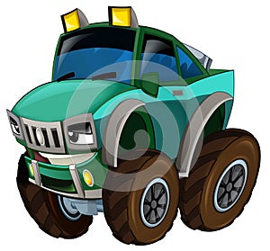 Cool looking cartoon offroad car isolated illustration