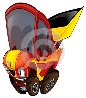 Cool looking cartoon offroad car isolated illustration