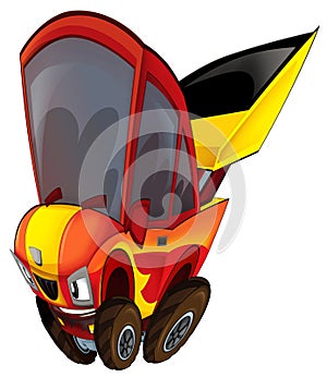 Cool looking cartoon offroad car isolated illustration