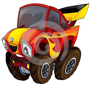 Cool looking cartoon offroad car isolated illustration