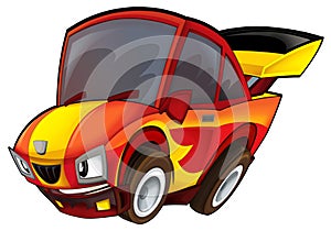 Cool looking cartoon offroad car isolated illustration