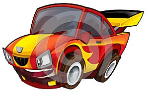 Cool looking cartoon offroad car isolated illustration