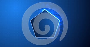 Cool-looking screen-loading smartphone booting animation of a pentagon