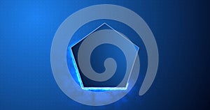 Cool-looking screen-loading smartphone booting animation of a pentagon