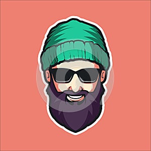 COOL MAN WITH GLASSES VECTOR ILLUSTRATION