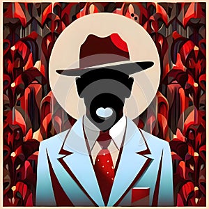 Man wearing hat graphic style - ai generated image