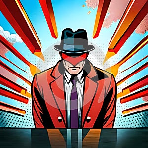 Man wearing hat graphic style - ai generated image