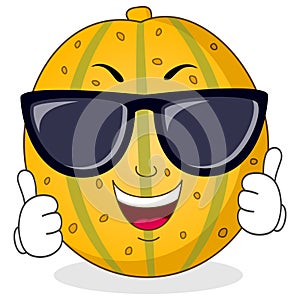 Cool Melon Character with Sunglasses