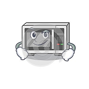 Cool microwave mascot character with Smirking face