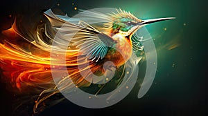 cool modern gaming inspired kingfisher artwork, wallpaper design