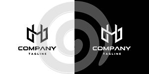 Cool and modern MH logo design