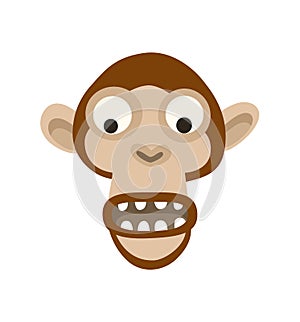 Cool monkey logo vector design illustration. Ape head icon. Gorilla face icon.