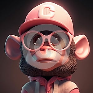 COOL MONKEY MASCOT. Portrait of Monkey with sunglasses